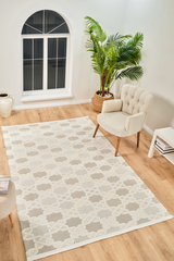 Rugs Depot Cream Modern Boyut BY003 Area Rug – Polypropylene and Polyester, Non‑Shed, Easy‑Clean, Durable | Bedroom, Study, Kids Room, Entryway