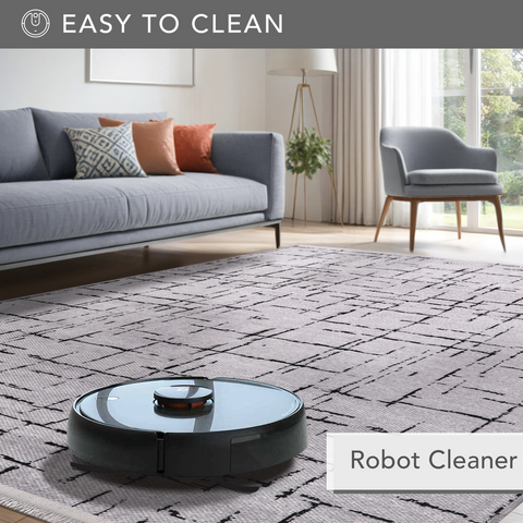 Machine Washable Rug NT201 – GREY Soft Chenille