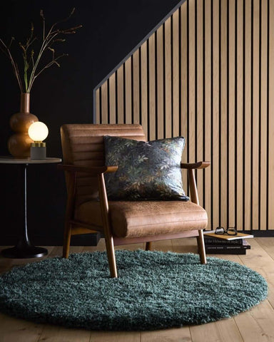 Chicago Forest Green Shaggy Rug