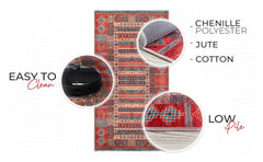 Rugs Depot NH1316 – Machine Washable Caucasian Tribal Rug | Multicolor Striped Oriental Carpet for Living Room & Bedroom