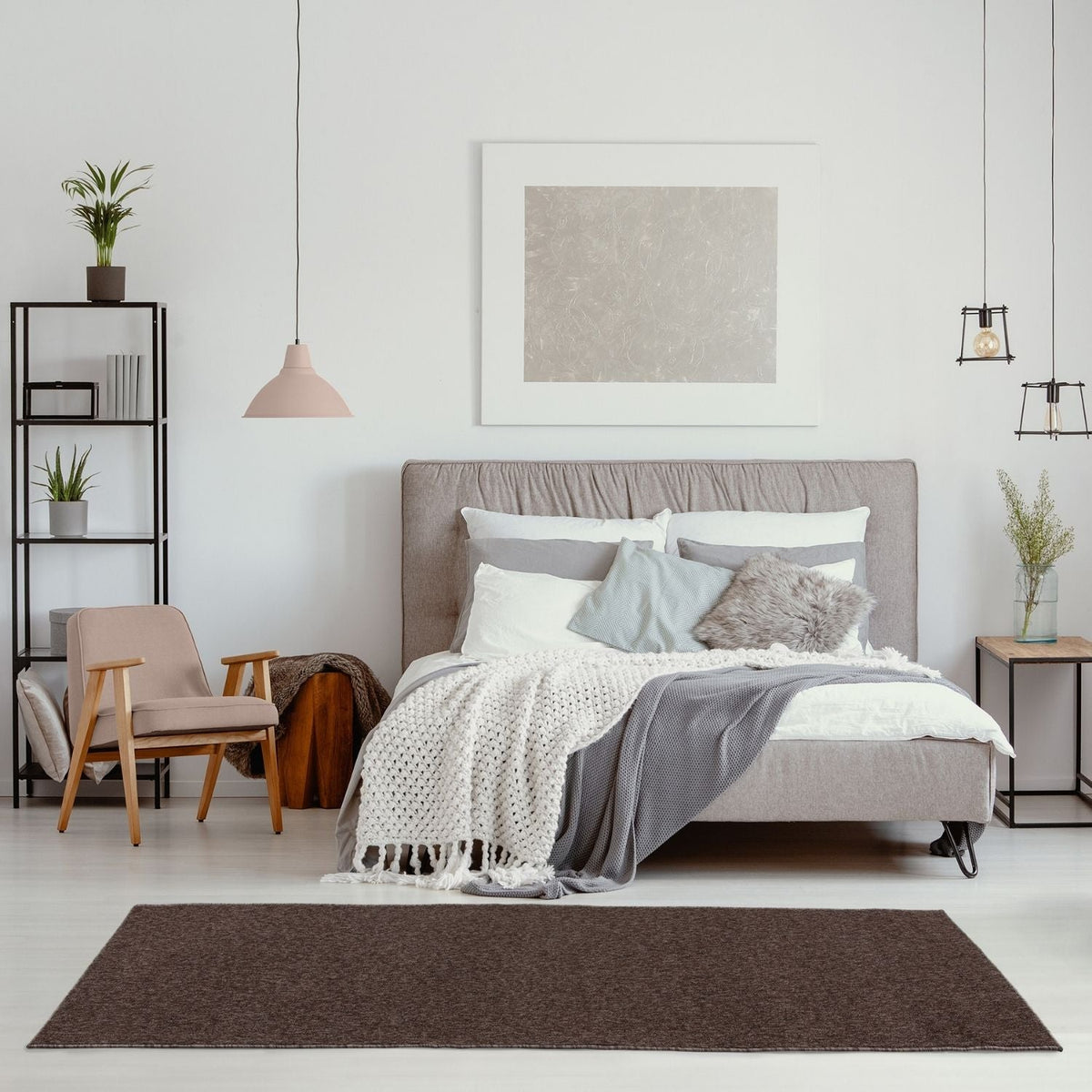 Flex Brown Low Pile Solid Rug — room photo 21
