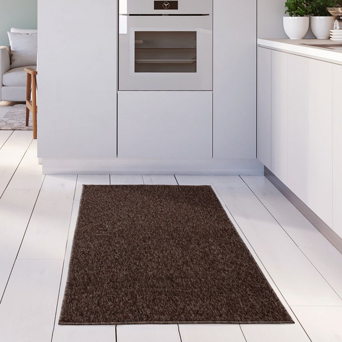 Flex Brown Low Pile Solid Rug — room photo 16