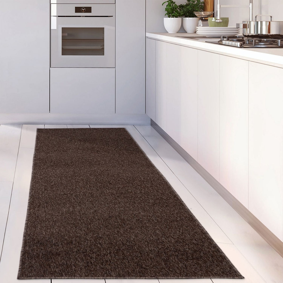 Flex Brown Low Pile Solid Rug — room photo 20