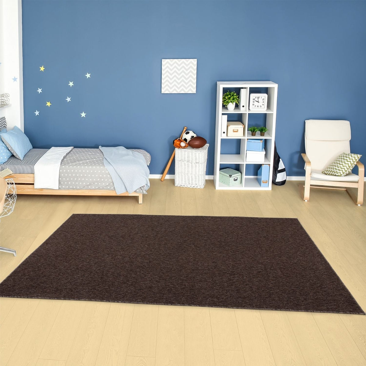 Flex Brown Low Pile Solid Rug — room photo 11