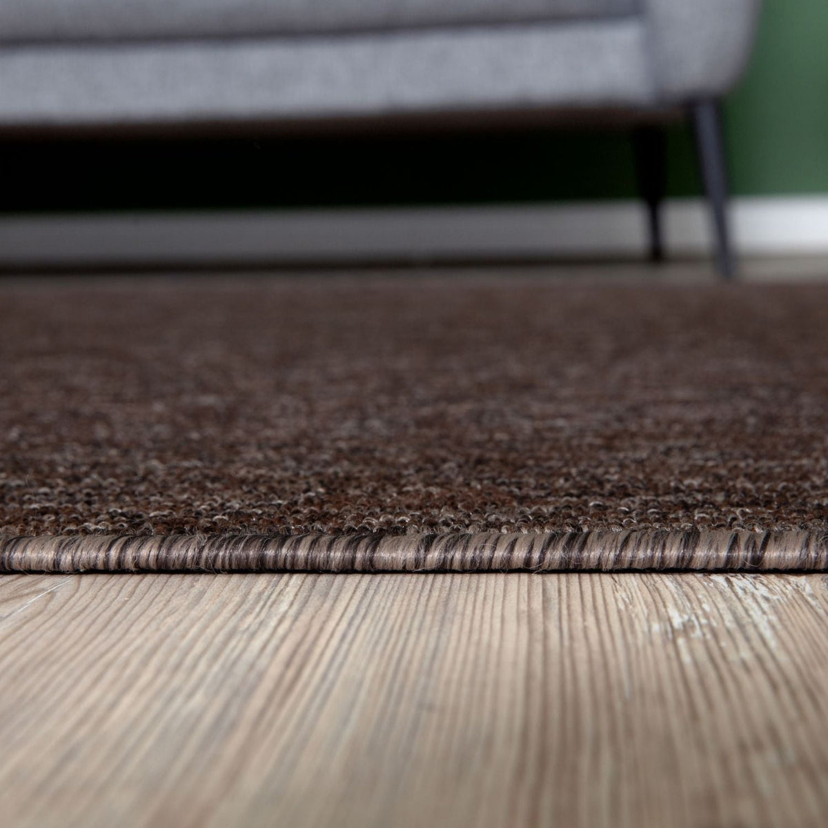 Flex Brown Low Pile Solid Rug — room photo 6