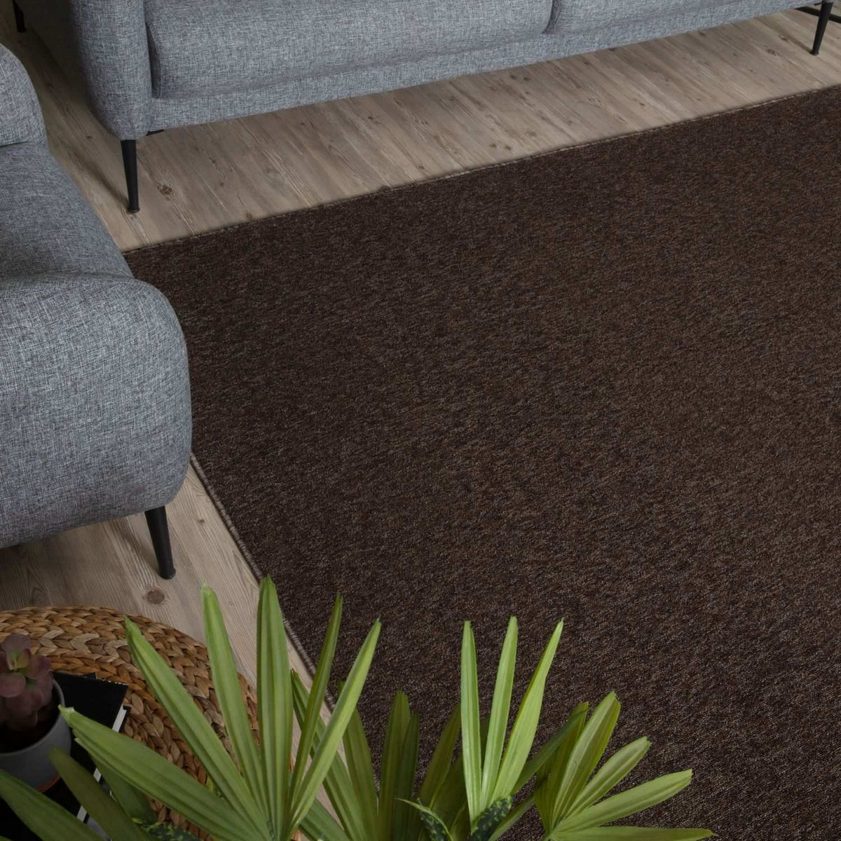 Flex Brown Low Pile Solid Rug — room photo 7