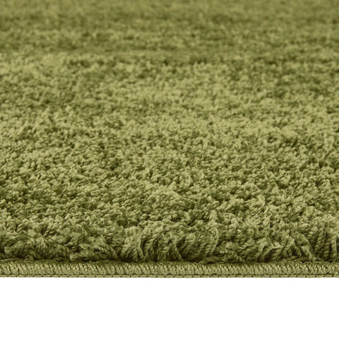 Washable Olive Green Shaggy Rug
