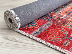 Rugs Depot NH1316 – Machine Washable Caucasian Tribal Rug | Multicolor Striped Oriental Carpet for Living Room & Bedroom