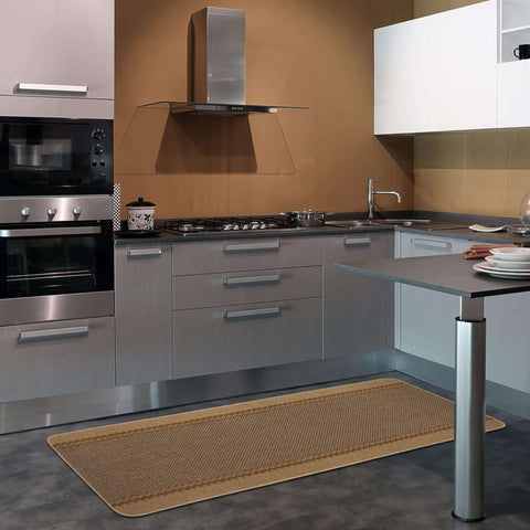 Washable Bordered Beige Rug  | 116B