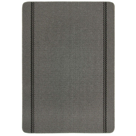 Washable Bordered Dark Grey Rug | 116D