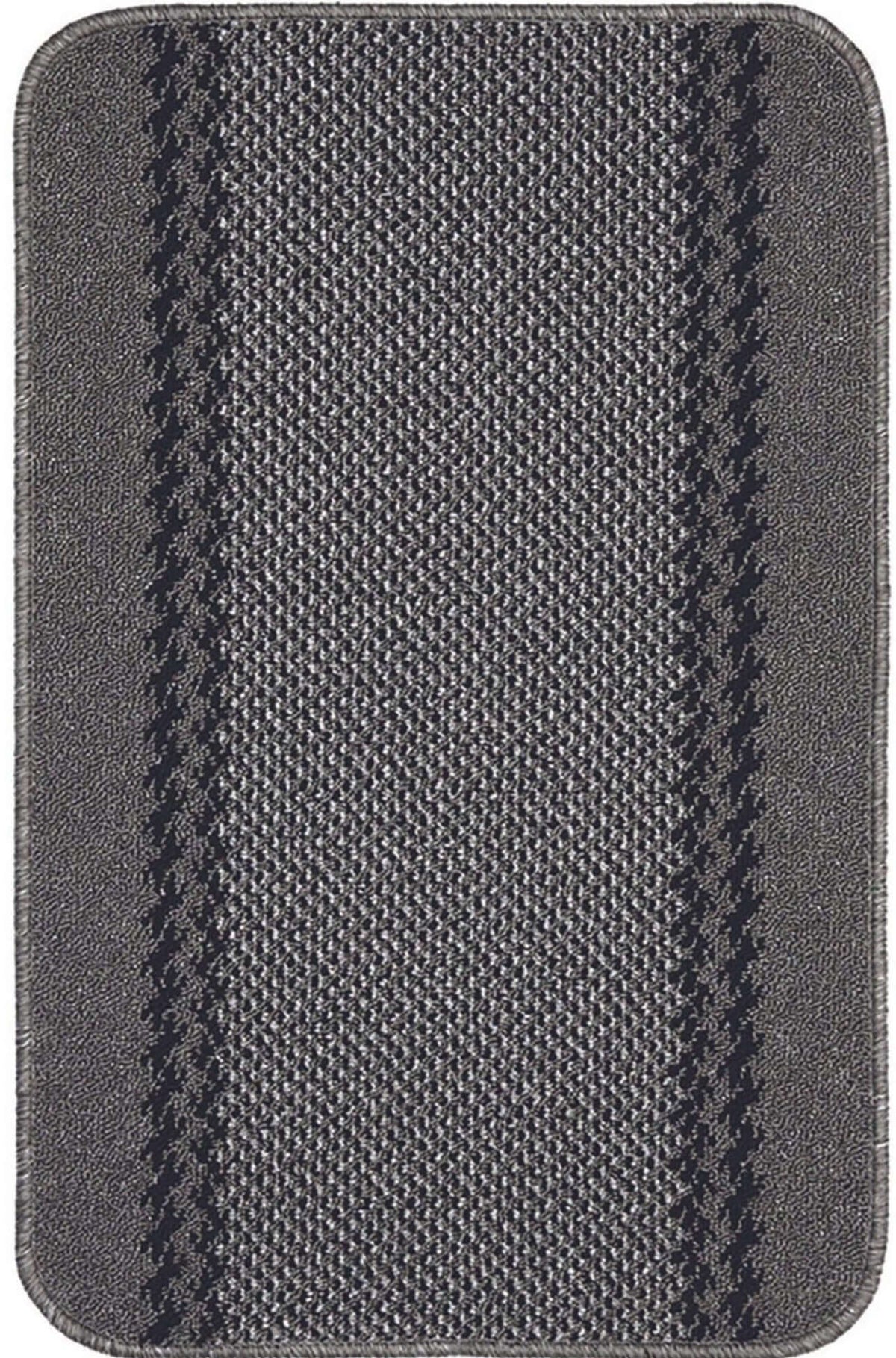 Washable Bordered Dark Grey Rug | 116D