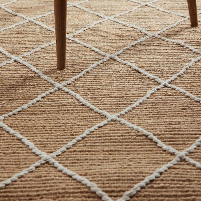 Jute Rug Kunu Natural Handwoven Diamond Design — room photo 3