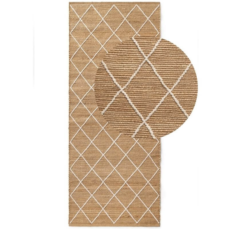 Jute Rug Kunu Natural Handwoven Diamond Design — room photo 10
