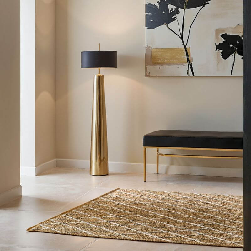 Jute Rug Kunu Natural Handwoven Diamond Design — room photo 8