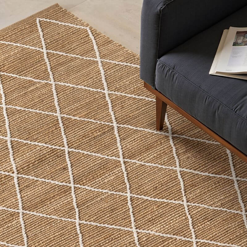 Jute Rug Kunu Natural Handwoven Diamond Design — room photo 7