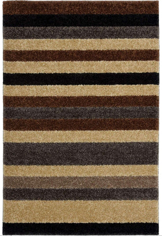 Linea Striped Caramel Washable Rug