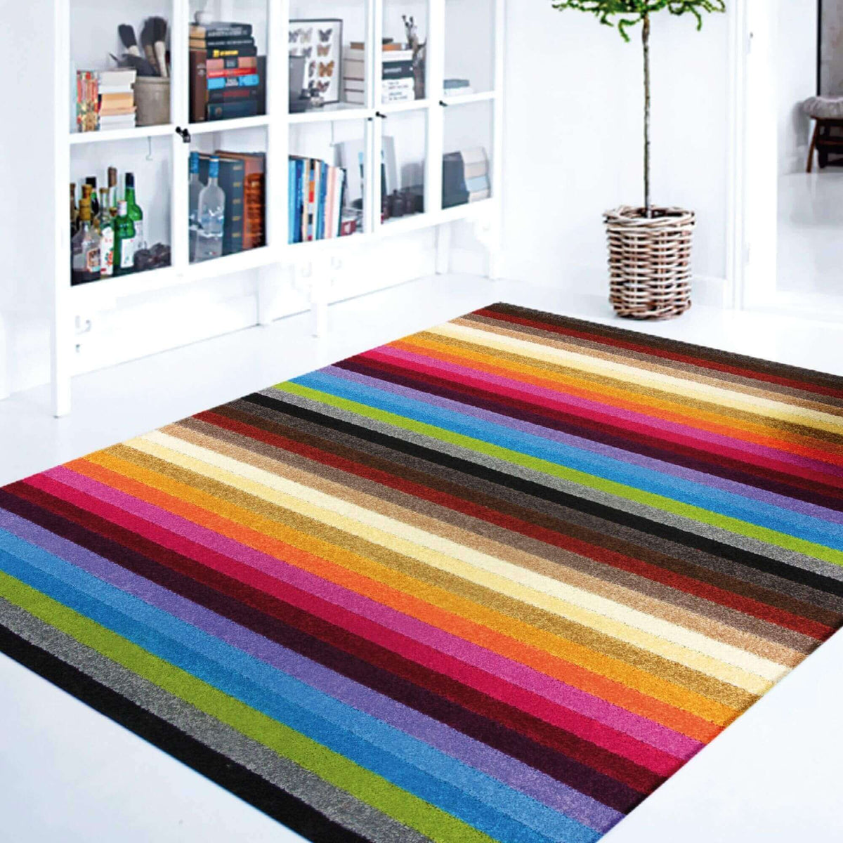 Alya Striped Multicolour Rugs | 117M — room photo 8