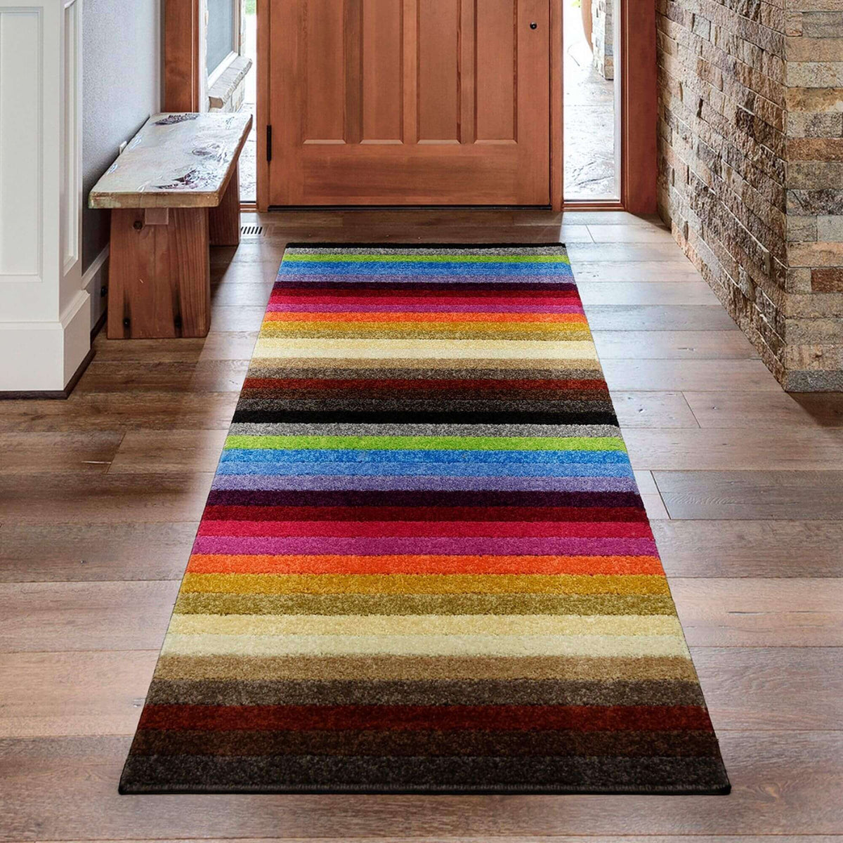 Alya Striped Multicolour Rugs | 117M — room photo 3