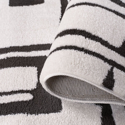 Loft Abstract Dark Grey Rug