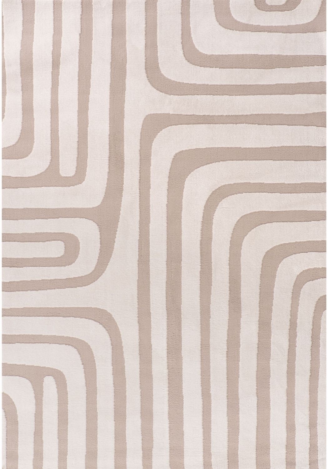 Loft Geometric Beige Rug — top view