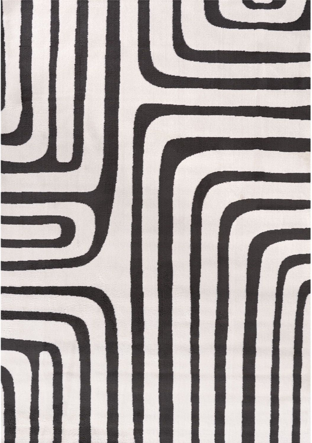 Loft Geometric Dark Grey Rug — top view