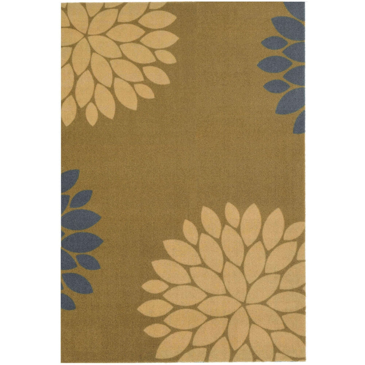 Recycled Washable Floral Mat | 130 — top view