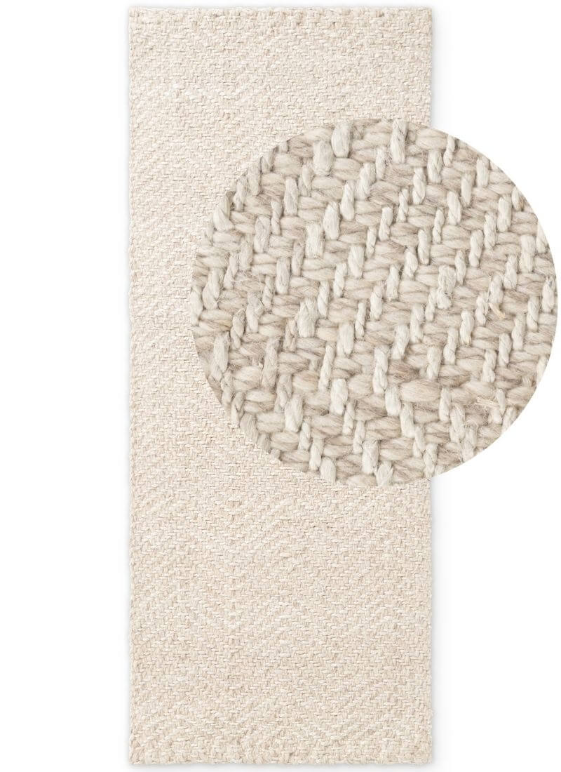 Majoli Natural White Herringbone Wool & Jute Rug — room photo 9