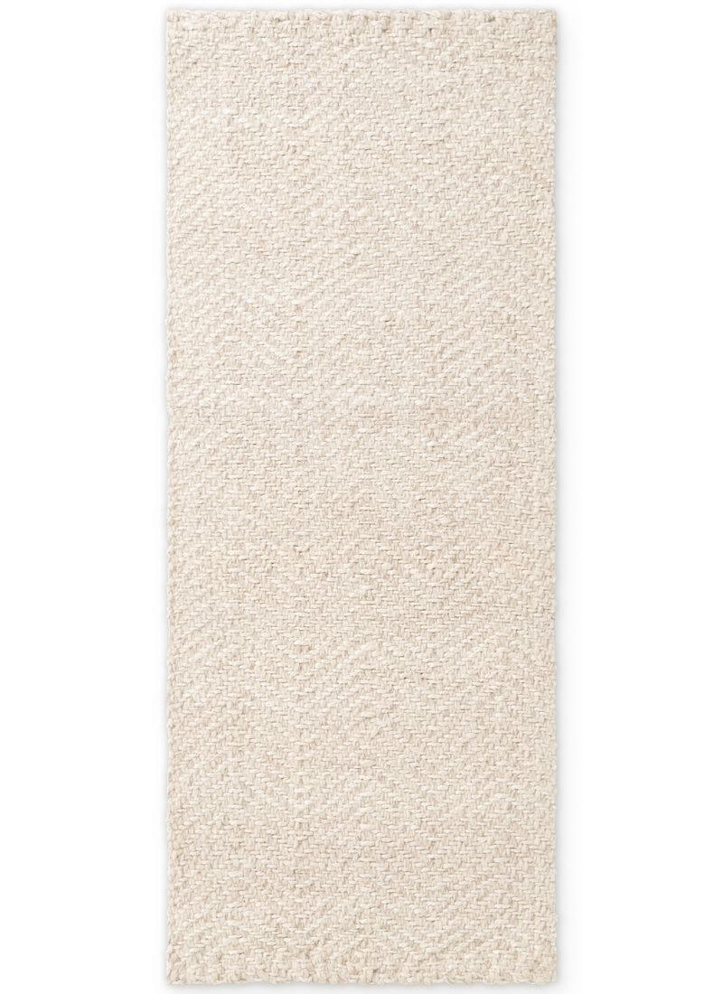 Majoli Natural White Herringbone Wool & Jute Rug — room photo 10