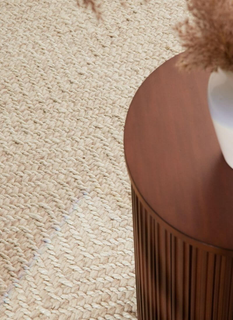 Majoli Natural White Herringbone Wool & Jute Rug — room photo 6