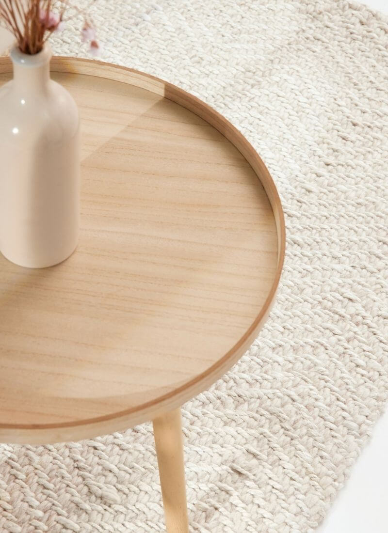 Majoli Natural White Herringbone Wool & Jute Rug — room photo 7