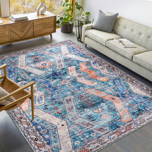 Rugs Depot Ð Kilim Red Medallion Washable Rug Ð Design NL1015