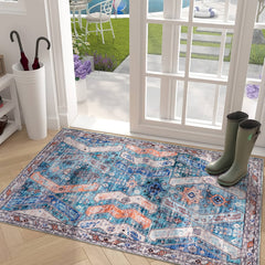 Rugs Depot Ð Kilim Red Medallion Washable Rug Ð Design NL1015