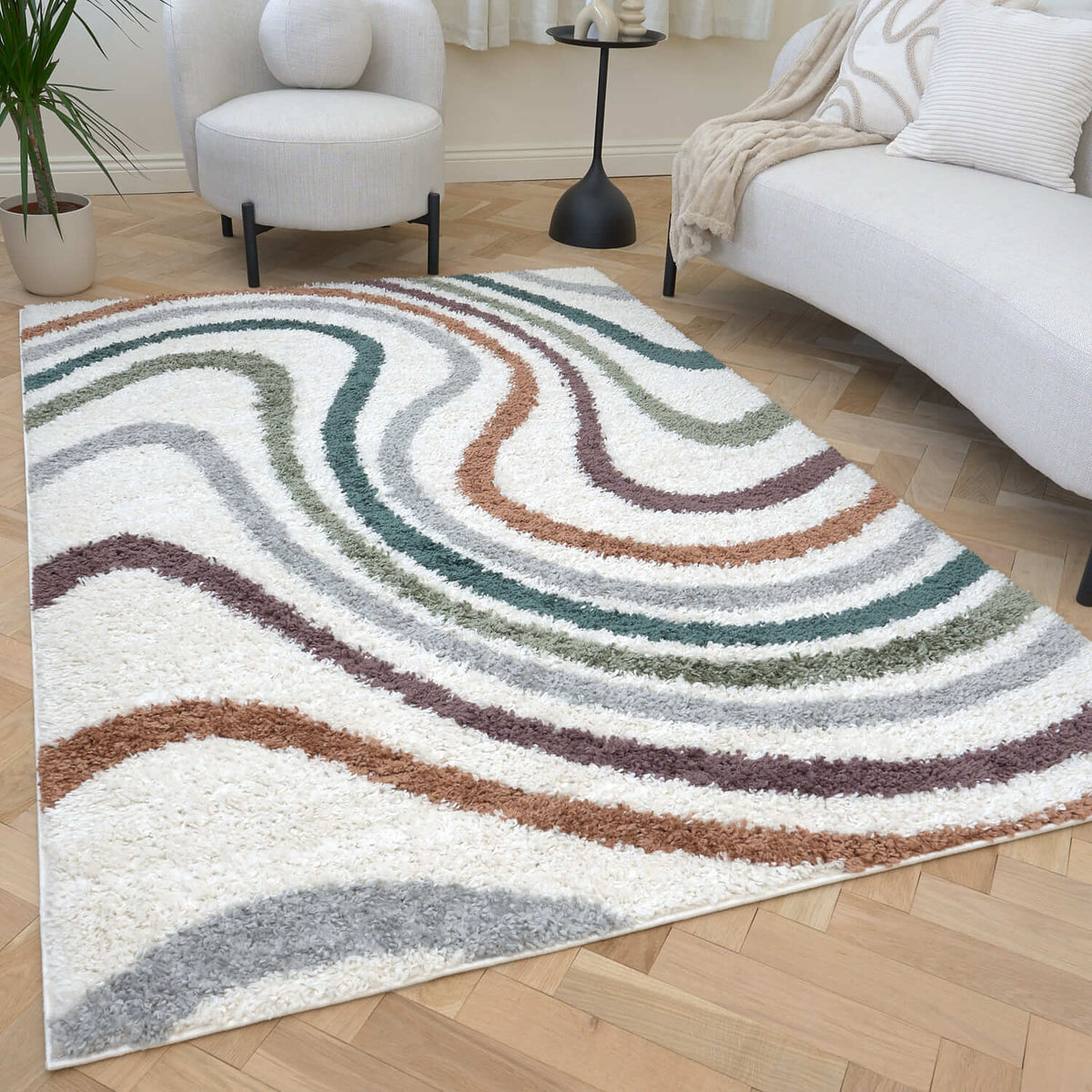 Moodi Shaggy Multicolour Mirage Rug — room photo 7