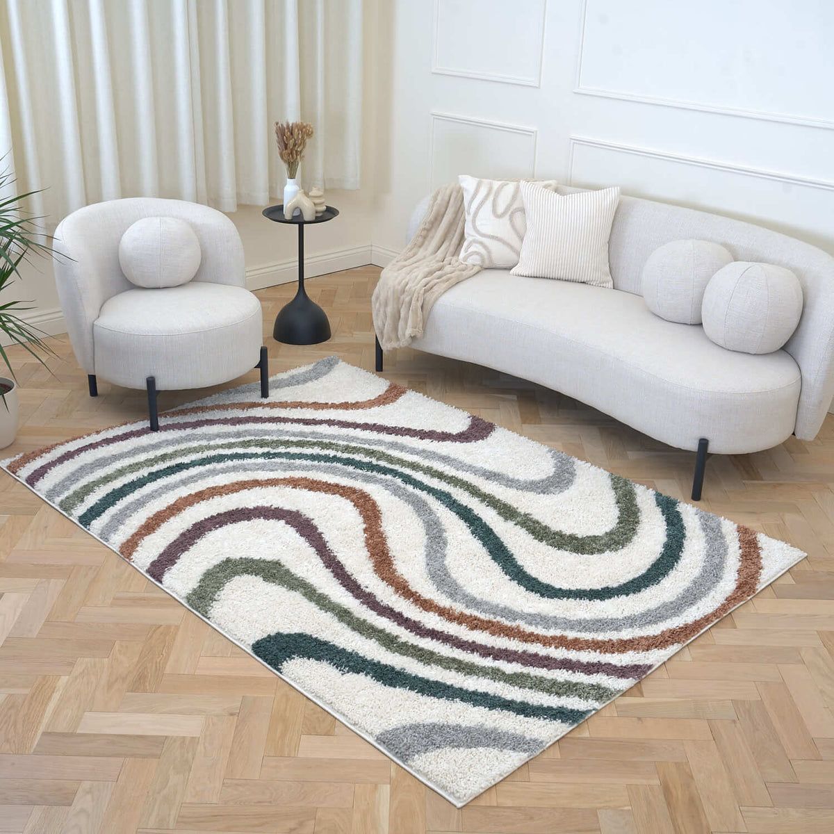 Moodi Shaggy Multicolour Mirage Rug — room photo 6