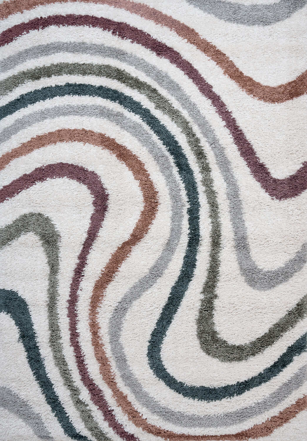 Moodi Shaggy Multicolour Mirage Rug — top view