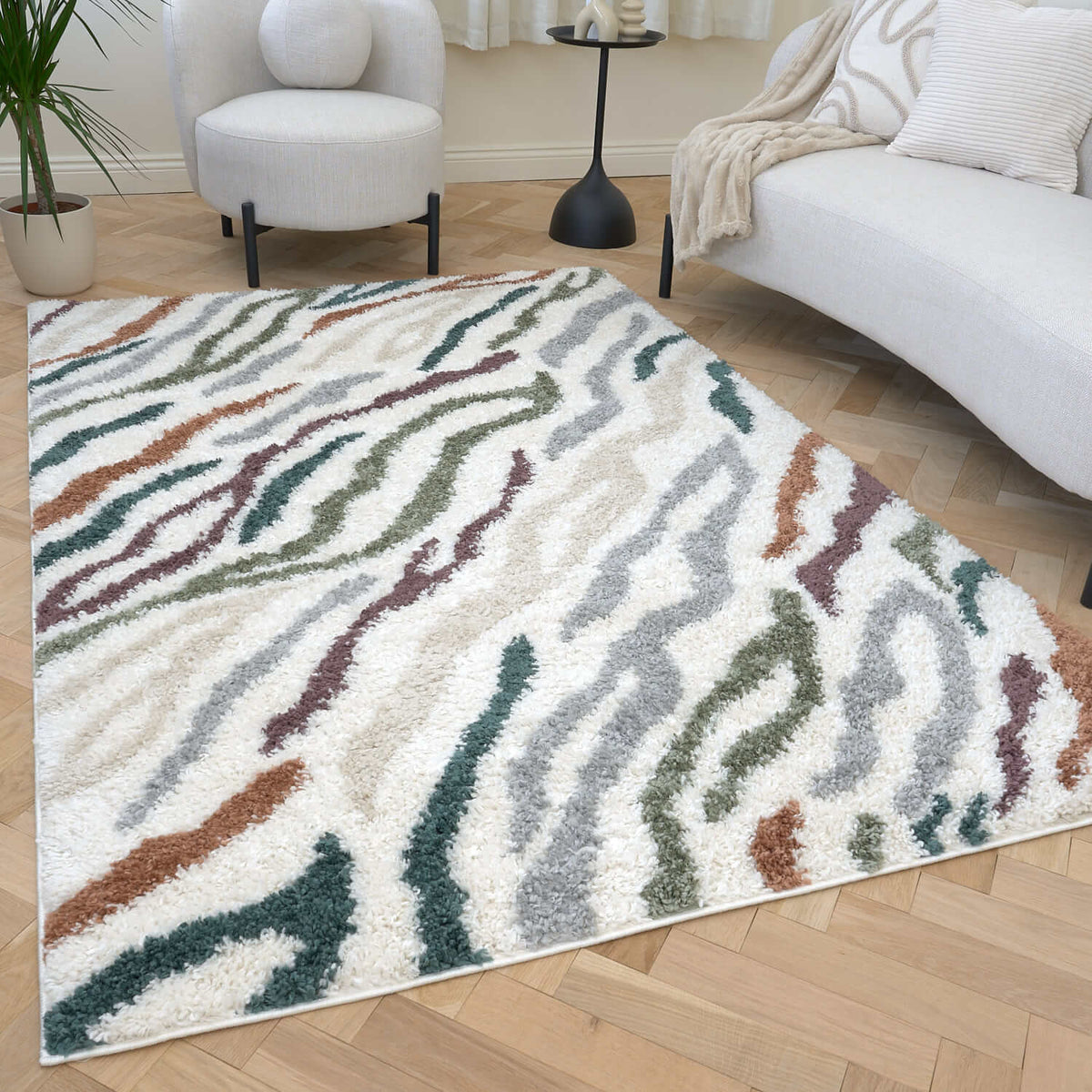 Moodi Shaggy Multicolour Tidecrest Rug — room photo 8