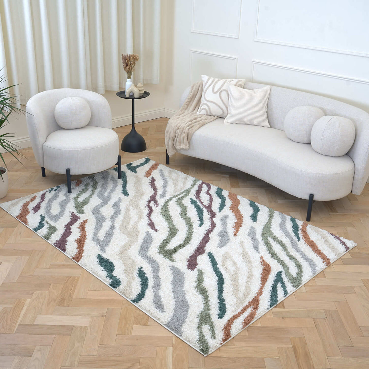 Moodi Shaggy Multicolour Tidecrest Rug — room photo 7