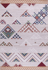 Rugs Depot - Bohemian Grey Striped Washable Rug, Design NL1002