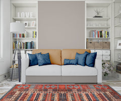 Rugs Depot NH1316 – Machine Washable Caucasian Tribal Rug | Multicolor Striped Oriental Carpet for Living Room & Bedroom