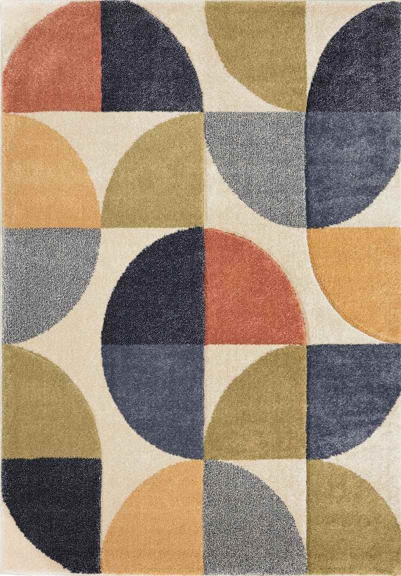 Newport Geometric Rug – Bold Multicolour Design — top view