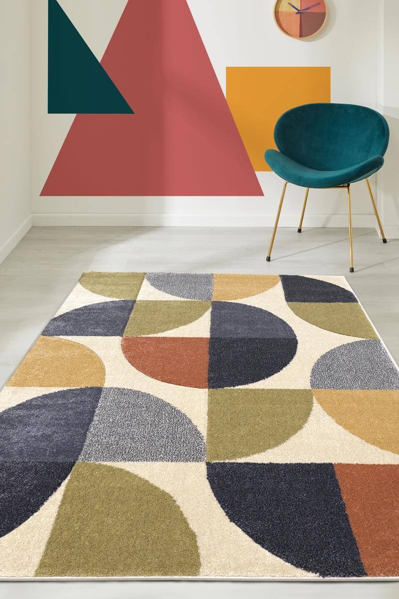 Newport Geometric Rug – Bold Multicolour Design — room photo 4