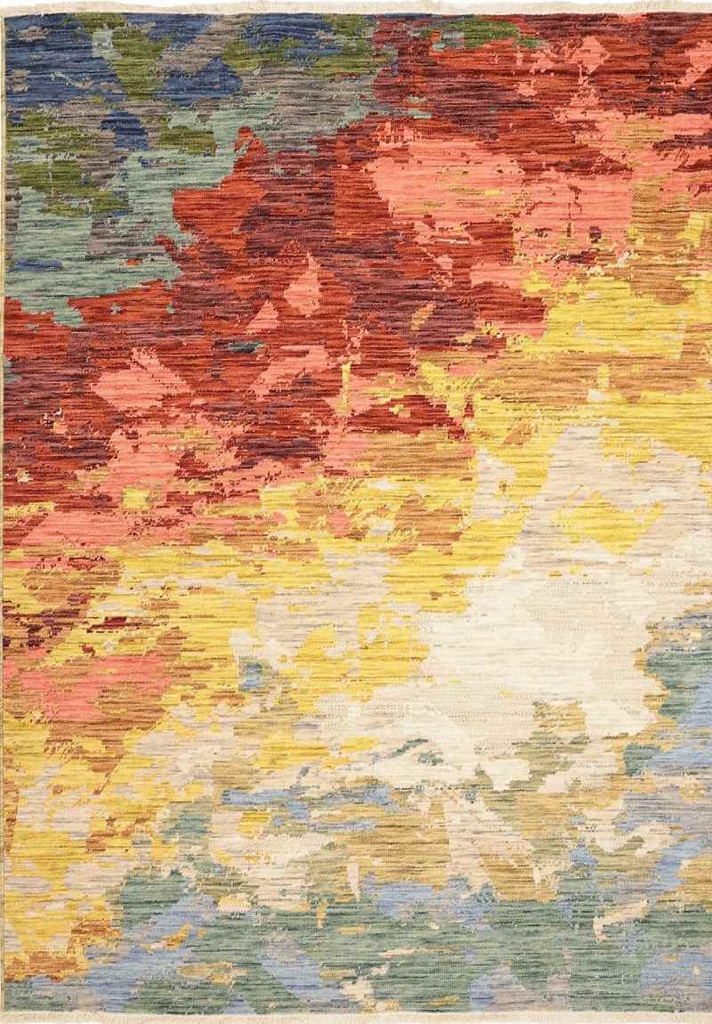 Nomad Abstract Wool-Blend Rug – Multicolour