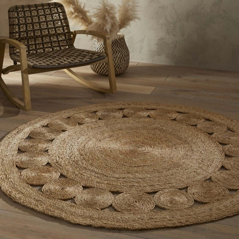 Nova Natural Circle Rug – Handwoven Round Jute Rug — room photo 4
