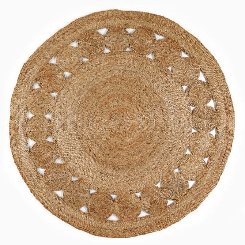 Nova Natural Circle Rug – Handwoven Round Jute Rug — top view