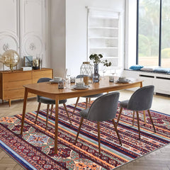 Rugs Depot RW1004 – Machine Washable Multicolor Tribal Kilim Rug | Geometric Striped Oriental Carpet for Living Room, Bedroom & Dining