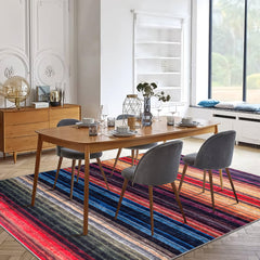 Rugs Depot RW1006 – Machine Washable Multicolor Striped Area Rug | Modern Bohemian Vibrant Carpet for Living Room, Bedroom & Office