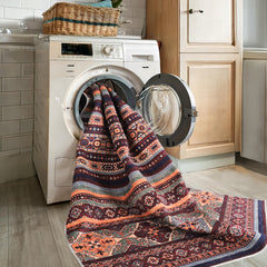 Rugs Depot RW1004 – Machine Washable Multicolor Tribal Kilim Rug | Geometric Striped Oriental Carpet for Living Room, Bedroom & Dining