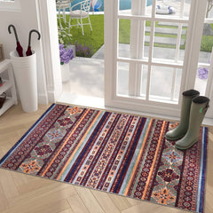 Rugs Depot RW1004 – Machine Washable Multicolor Tribal Kilim Rug | Geometric Striped Oriental Carpet for Living Room, Bedroom & Dining