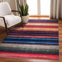 Rugs Depot RW1006 – Machine Washable Multicolor Striped Area Rug | Modern Bohemian Vibrant Carpet for Living Room, Bedroom & Office