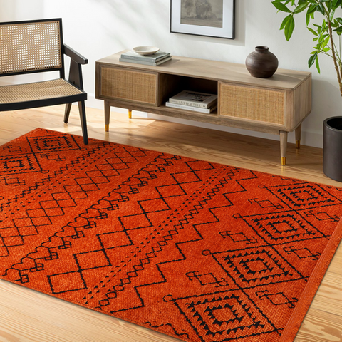 Machine Washable Rug RW1801 – ORANGE Soft Chenille